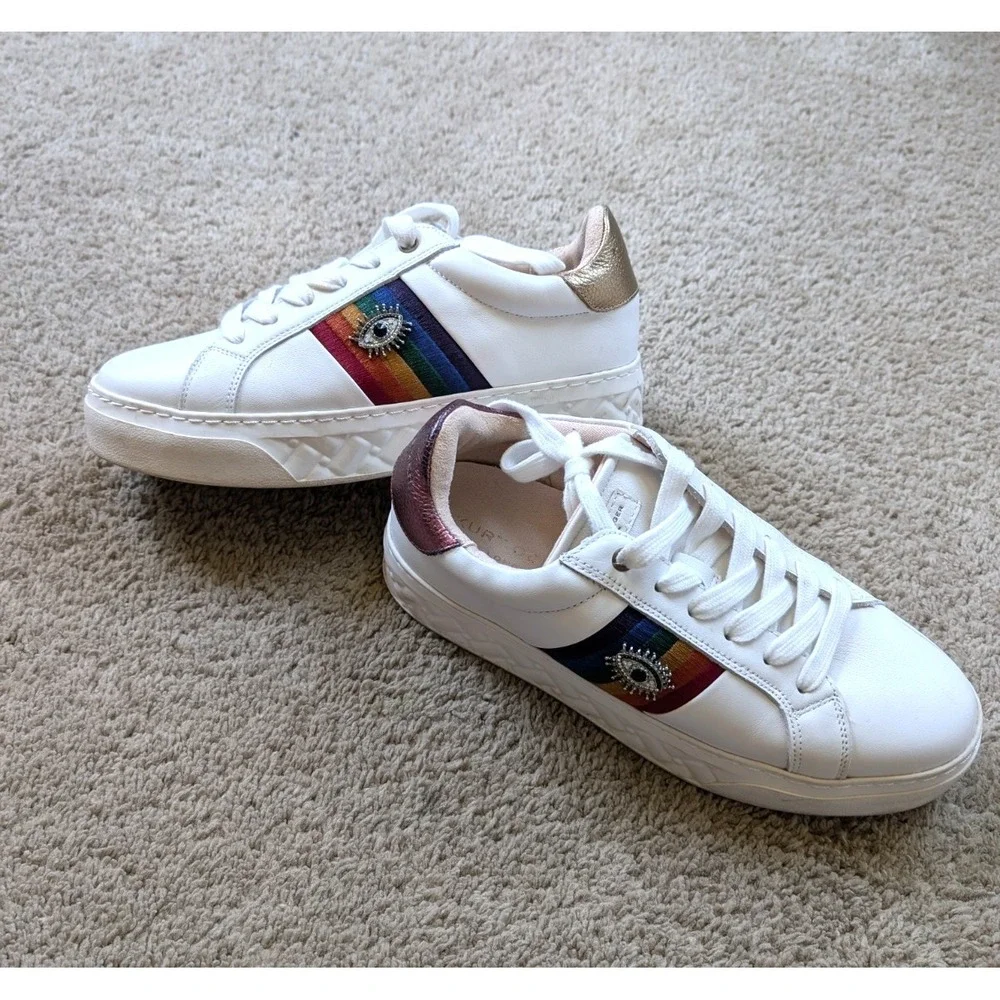Kurt Geiger Womens Size 39 US 8-8.5 Shoes London Lane Eye Sneakers Eye Rainbow